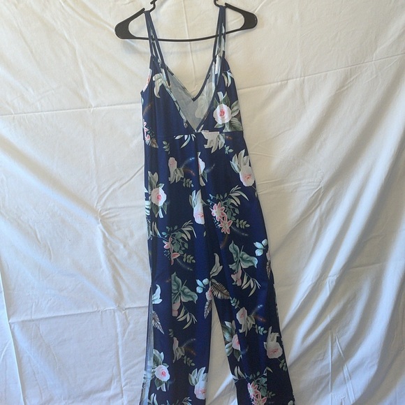 Floral Navy Jumpsuit | Size Small - Picture 2 of 3